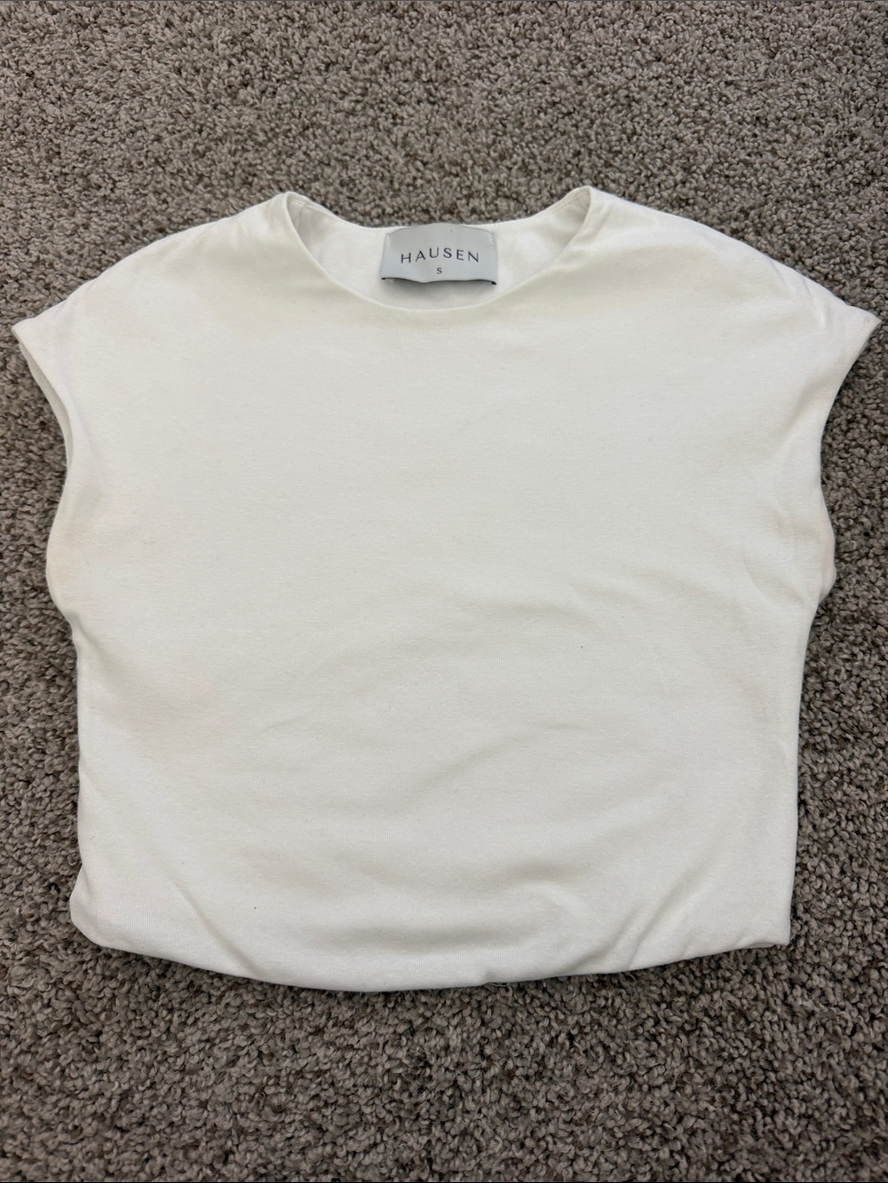 Hausen Cream Sleeveless Crewneck Tank
